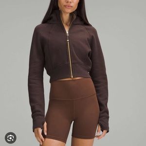 Lululemon Espresso Scuba Full-Zip Cropped